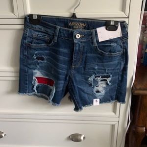 New distressed jean shorts